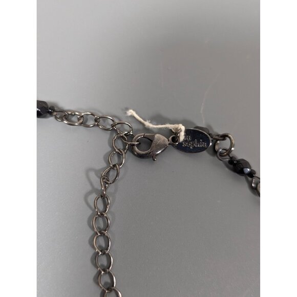 Lia Sophia Dark Magic Necklace Black Glass Bead Drape Chain Gothic Choker 17" - Picture 6 of 7